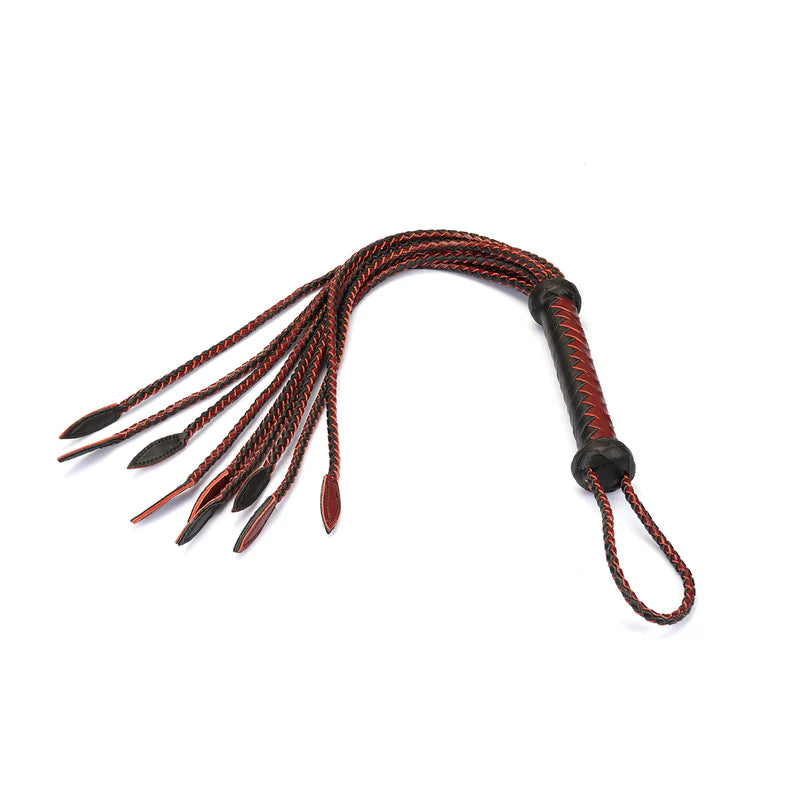 Flogger Cat O'Nine Tails em couro (Wine Red)