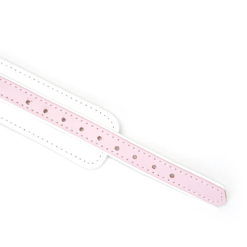 Colar rosa e branco com trela (Fairy)