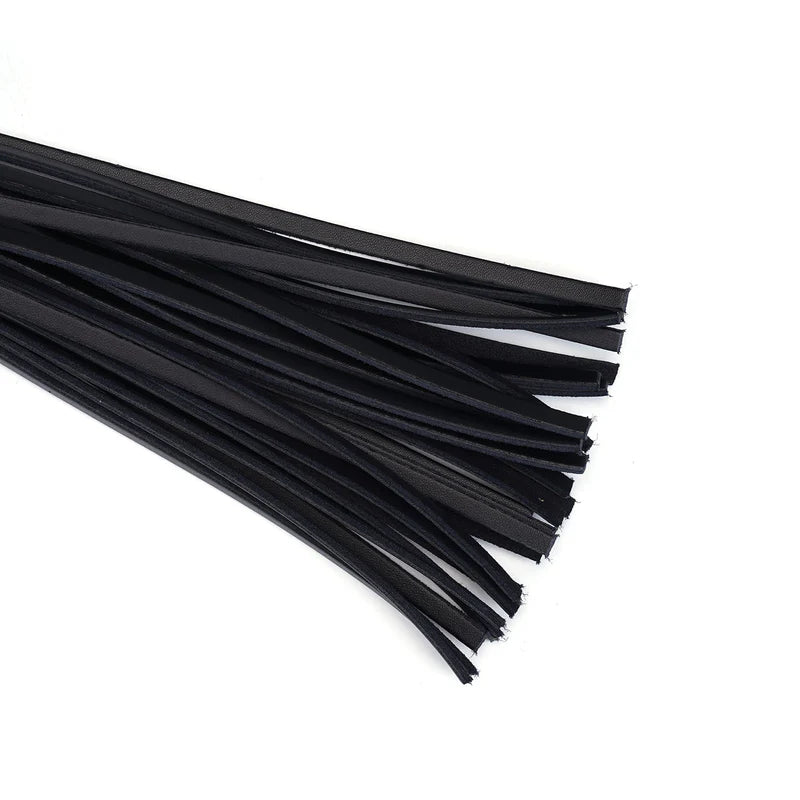 Leather Flogger with Studded Handle Wine Red