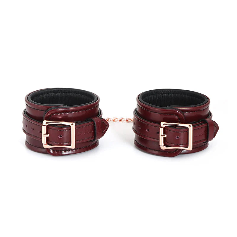 Algemas tornozelos em Couro (Wine Red)