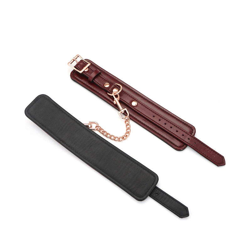 Algemas tornozelos em Couro (Wine Red)