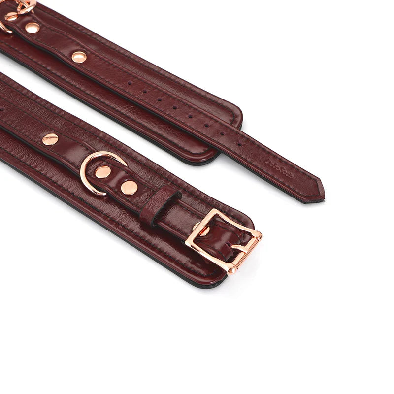 Algemas tornozelos em Couro (Wine Red)