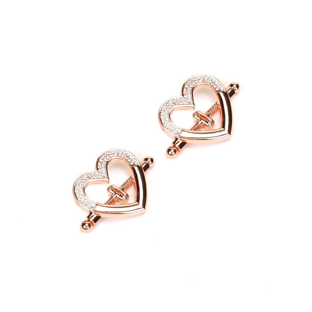Clamps de mamilos (coração com pedras)