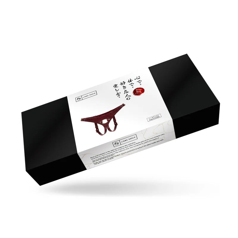 Arnês strap-on em Couro (Wine Red)