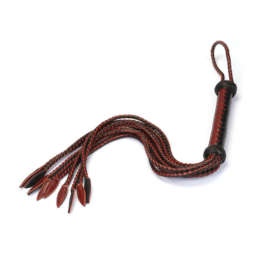 Cat O'Nine Tails Whip in Wine Red Leather