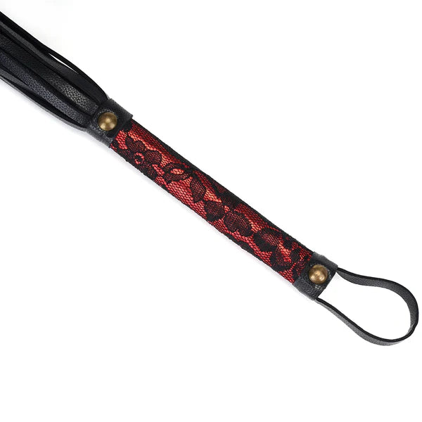 Flogger renda e pele vegan (Victorian Garden)